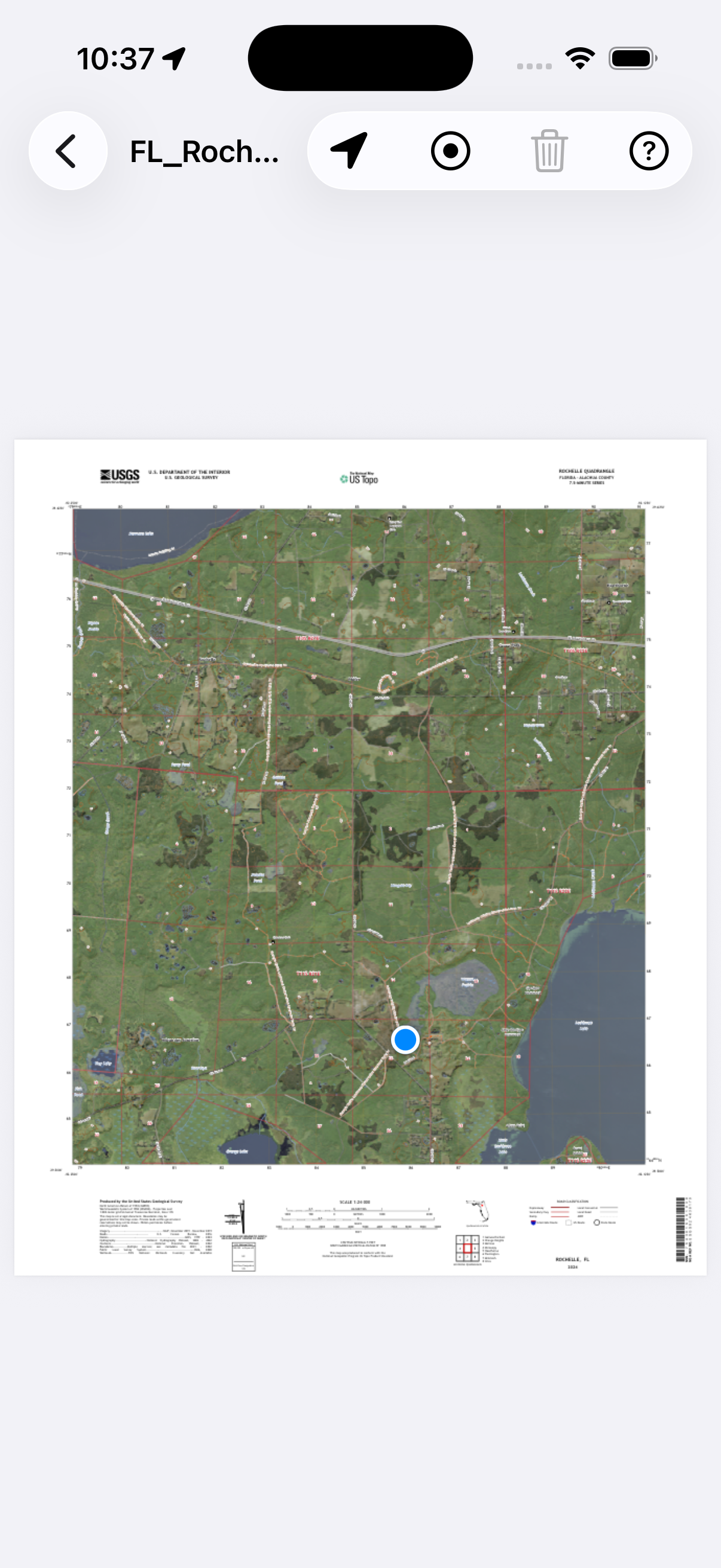 Georeferenced PDF map with live GPS dot